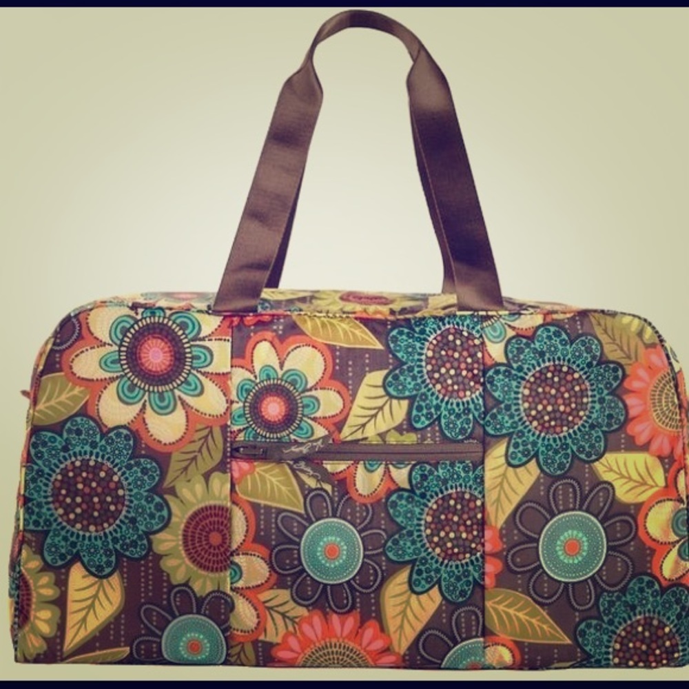 Vera Bradley collapsible duffle in flower shower